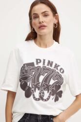 Pinko tricou din bumbac femei, culoarea alb, 101704 A240 9BYH-TSD07O_00X