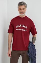 Tommy Hilfiger tricou x Shawn Mandes barbati, culoarea bordo, cu imprimeu PPYX-TSM0Y6_83X (MW0MW31189.PPYX)