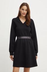KARL LAGERFELD rochie culoarea negru, mini, evazată, 246W1312 9BYH-SUD1M2_99X (246W1312)