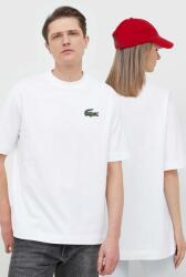 Lacoste tricou din bumbac culoarea alb, uni PPYX-TSU00B_00X