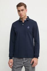 Hackett longsleeve din bumbac culoarea albastru marin, cu imprimeu, HM550982 9BYH-POM05O_59X