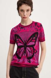 Desigual tricou BUTTERFLY femei, culoarea roz, 24WWTK08 9BYH-TSD13O_30X (24WWTK08)