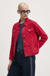 Pepe Jeans geacă din denim REGULAR JACKET femei, culoarea rosu, de tranzitie, PL402432YH3 9BYH-KUD0LL_33X