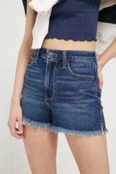 Hollister Co Hollister Co. pantaloni scurti jeans femei, culoarea albastru marin, neted, high waist PPYX-SZD0ZR_59X