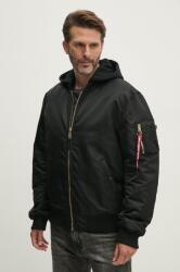 Alpha Industries geaca bomber MA-1 ZH Back EMB barbati, culoarea negru, de iarna, oversize 9BYX-KUM06I_99X (138105.697)