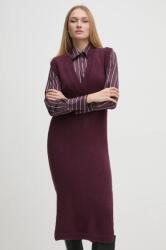 Sisley rochie din amestec de lana culoarea violet, midi, drept, 1276MV00T 9BYH-SUD196_49X (1276MV00T)