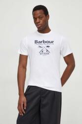 Barbour tricou din bumbac barbati, culoarea alb, cu imprimeu PPYH-TSM0MU_00X (MTS1256)