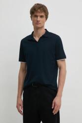 Karl Lagerfeld polo de bumbac culoarea albastru marin, neted, 542205.745010 9BYH-POM066_59X (542205.745010)
