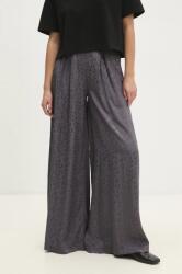 Answear Lab pantaloni femei, culoarea gri, lat, high waist BMYH-SPD01E_90X