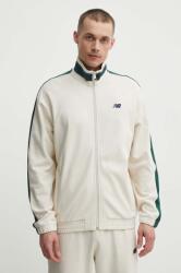 New Balance hanorac de bumbac barbati, culoarea bej, cu imprimeu, MJ41503LIN PPYH-BLM16A_80X