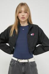 Tommy Jeans geaca femei, culoarea negru, de tranzitie PPYX-KUD0J0_99X