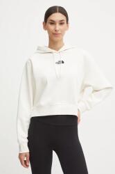 The North Face bluza Essential Crop Hoodie femei, culoarea bej, cu glugă, neted, NF0A89EXQLI1 9BYH-BLD0KZ_01X (NF0A89EXQLI1)