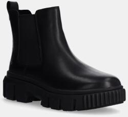 Timberland ghete chelsea de piele Greyfield Chelsea femei, culoarea negru, cu toc plat, TB0A5ZCG0011 9BYH-OBD4DW_99X