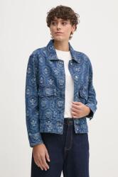 Pepe Jeans geaca jeans LOA JACQUARD femei, de tranzitie, oversize, PL402483 9BYH-KUD0M4_55J