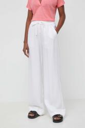 Boss pantaloni din amestec de in culoarea bej, drept, high waist 50515737 PPYH-SPD0HW_01X