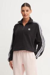 Adidas hanorac fleece Adicolor culoarea negru, neted, IY7266 9BYH-BLD0LW_99X