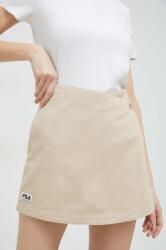 Fila pantaloni scurti din bumbac culoarea bej, neted, high waist PPYX-SZD0AC_08X (FAW0428)