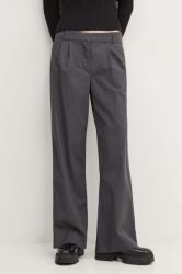 Abercrombie & Fitch pantaloni femei, culoarea gri, drept, high waist, KI156-4417 9BYH-SPD0L4_90B (KI156.4417.954)