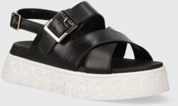 Liu Jo sandale de piele LOVELY SANDAL 01 femei, culoarea negru, cu platformă BA4131P010222222 PPYH-OBD2RG_99X (BA4131P010222222)