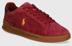 Ralph Lauren sneakers din piele intoarsă Hrt Crt II culoarea bordo, 809940313003 9BYH-OBM1K2_83X (809940313003)