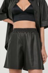 Karl Lagerfeld pantaloni scurti femei, culoarea negru, neted, high waist PPYY-SZD14K_99X (221W1008)