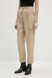 BA&SH pantaloni femei, culoarea bej, fason cargo, high waist, 1H24LOIK 9BYH-SPD07Z_08X