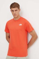 The North Face tricou din bumbac S/S Redbox Tee barbati, culoarea portocaliu, cu imprimeu, NF0A87NP5OM1 9BYH-TSM0ST_22X