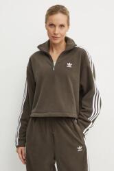 Adidas bluză Polarf Half Zip femei, culoarea verde, cu imprimeu, IW3164 9BYH-BLD0OM_91X