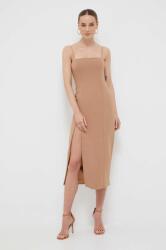 Bardot rochie culoarea bej, midi, mulata 9BYX-SUD07I_80X