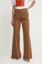 Max&Co MAX&Co. pantaloni de bumbac culoarea maro, lat, high waist, 2416131062200 PPYH-SPD0H8_88X (2416131062200)