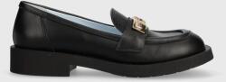 Chiara Ferragni mocasini de piele femei, culoarea negru, cu toc plat, CF3244_001 9BYX-OBD257_99X (CF3244.001)