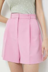 Abercrombie & Fitch pantaloni scurti femei, culoarea roz, neted, high waist PPYX-SZD04K_42X (KI149.3197.620)