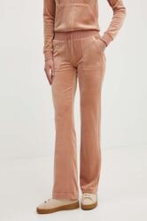 Juicy Couture pantaloni de trening din velur DEL RAY GOLD culoarea bej, neted, JCAP180G 9BYH-SPD0FI_80X