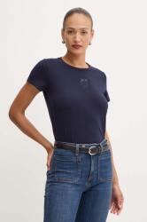 Pinko tricou din bumbac femei, culoarea albastru marin, 100355 A227 9BYH-TSD07K_59X