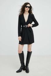 The Kooples rochie culoarea negru, mini, drept 9BYY-SUD093_99X