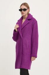 Desigual palton din lana AMBERES culoarea violet, de tranzitie, oversize, 24WWEW50 9BYH-KPD0CR_44X (24WWEW50)