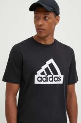 Adidas tricou din bumbac Essentials barbati, culoarea negru, cu imprimeu, IW2702 9BYH-TSM0CK_99X