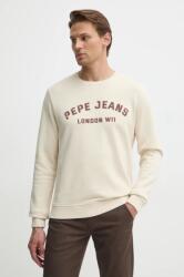 Pepe Jeans hanorac de bumbac ALDRIDGE CREW barbati, culoarea bej, cu imprimeu, PM582738 9BYH-BLM0OR_08X (PM582738)