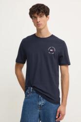 Tommy Hilfiger tricou din bumbac barbati, culoarea albastru marin, cu imprimeu, MW0MW36482 9BYH-TSM1AH_59X