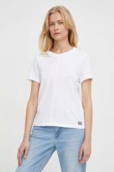 G-Star Raw tricou din bumbac femei, culoarea alb PPYH-TSD1H5_00X