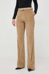 MICHAEL Michael Kors pantaloni de catifea cord culoarea bej, mulata, high waist 9BYX-SPD0E1_80X (MF330HR9LM)