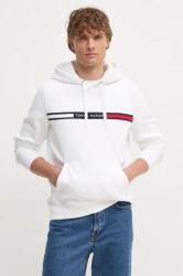 Tommy Hilfiger bluza barbati, culoarea alb, cu glugă, cu imprimeu, MW0MW37361 9BYH-BLM15M_00X (MW0MW37361)