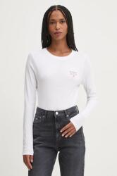 Tommy Hilfiger longsleeve femei, culoarea alb, DW0DW18411 9BYH-TSD08J_00X