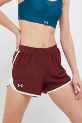 Under Armour pantaloni scurți de alergare femei, culoarea bordo, neted, medium waist PPYK-SZD011_93X (1350196)