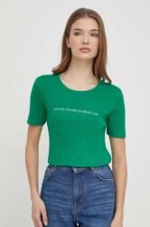 United Colors of Benetton tricou din bumbac femei, culoarea verde PPYH-TSD12O_77A (3GA2E16A2)