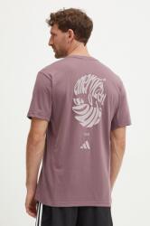 adidas Performance tricou de antrenament Yoga culoarea violet, cu imprimeu, IX9052 9BYH-TSM0RD_45X (IX9052)