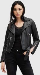 AllSaints geaca de piele BALFERN BIKER femei, culoarea negru, de tranzitie, W084LB 9BYH-KUD1ZI_99X (W084LB)