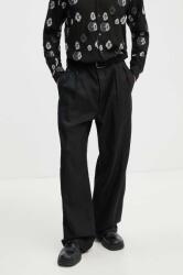 Sunflower pantaloni din in culoarea negru, drept, 4148 9BYH-SPM02N_99X