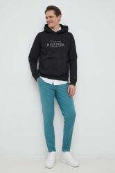 Tommy Hilfiger pantaloni din amestec de in culoarea verde, cu fason chinos PPYX-SPM0AE_67X