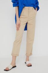 Answear Lab pantaloni femei, culoarea bej, lat, high waist BBYY-SPD061_80X